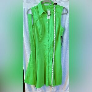 New York & Company Lime Green Stretchy Fall Dress; NWT; M